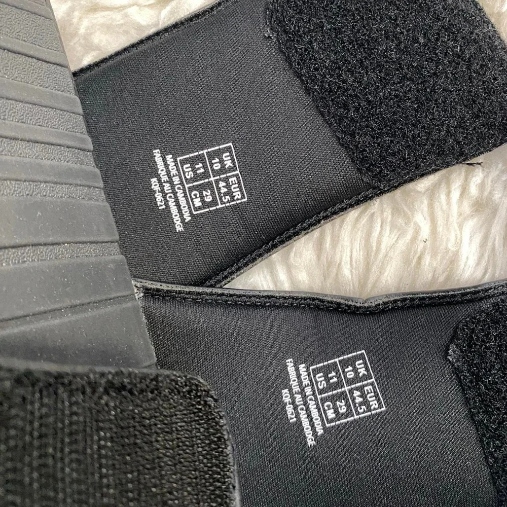 PUMA BLACK COOL CAT HOOK AND LOOP SLIDES SANDALS
